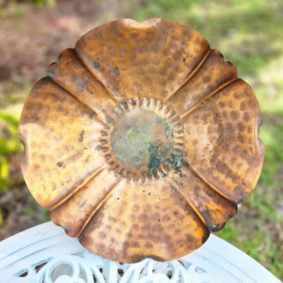 Vintage Georgian Copper #316 Hammered Round Bowl 15.5"x3.5" - Picture 1 of 10